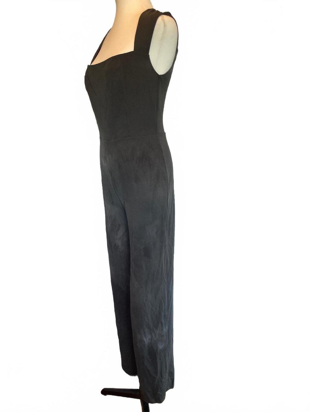 Lulus Black Ombre Wash Wide Leg Sleeveless Jumpsuit Large Edgy Chic Minimalist - Picture 3 of 9